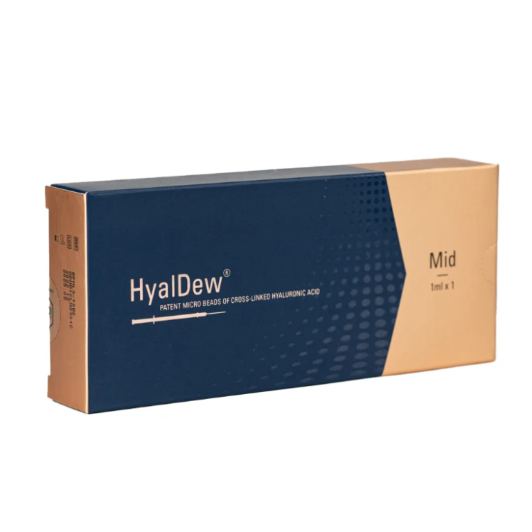 HyalDew Mid hyaluronic acid dermal filler syringe for wrinkle correction