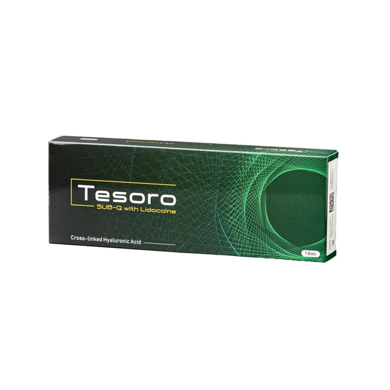 Tesoro Sub-Q with Lidocaine hyaluronic acid dermal filler syringe for facial contouring